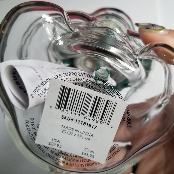 Starbucks Green and Clear Bear Glass Tumbler - Picture 6 of 6